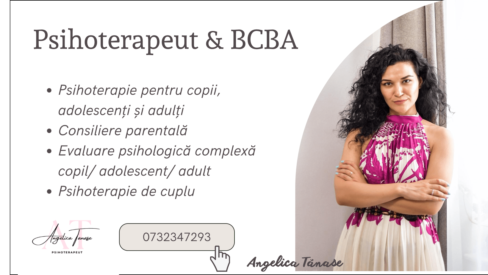 Angelica Tănase Psihoterapeut, BCBA